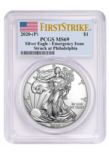 P Emergency Issue 1 oz Silver Eagle PCGS MS 69 FS Philadelphia 2020